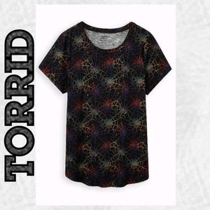 Torrid Rainbow Spider Web Vintage Tee! NWT!
